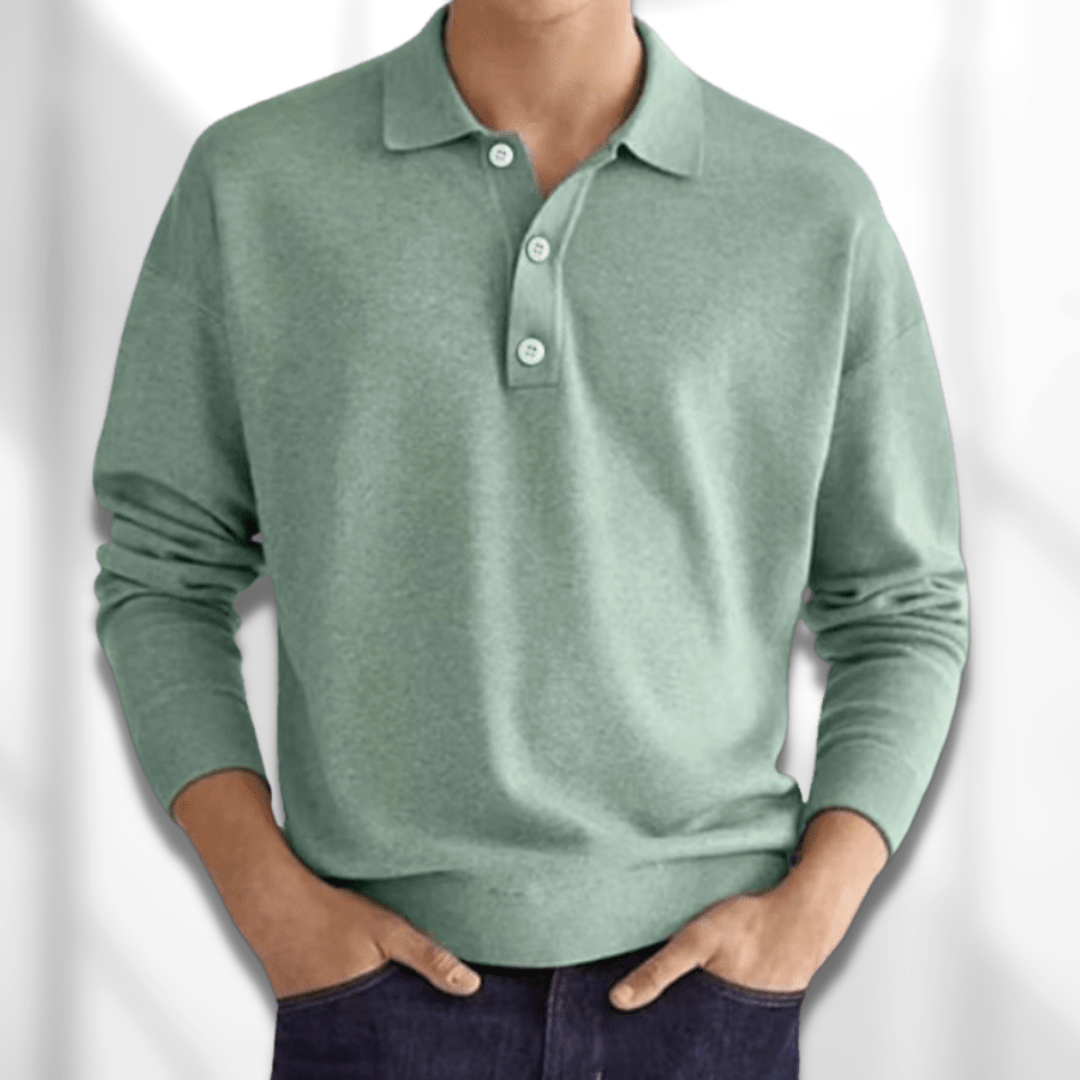 LEONARDO - Męski Polo Pullover
