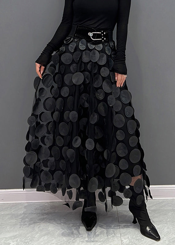 Aurelia | Elegancka Spódnica w Groszki z Tulle Patchwork