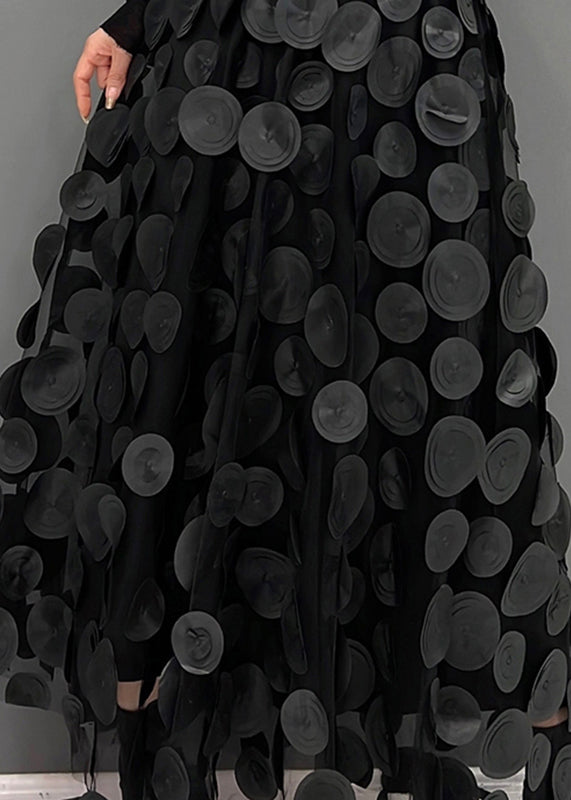 Aurelia | Elegancka Spódnica w Groszki z Tulle Patchwork