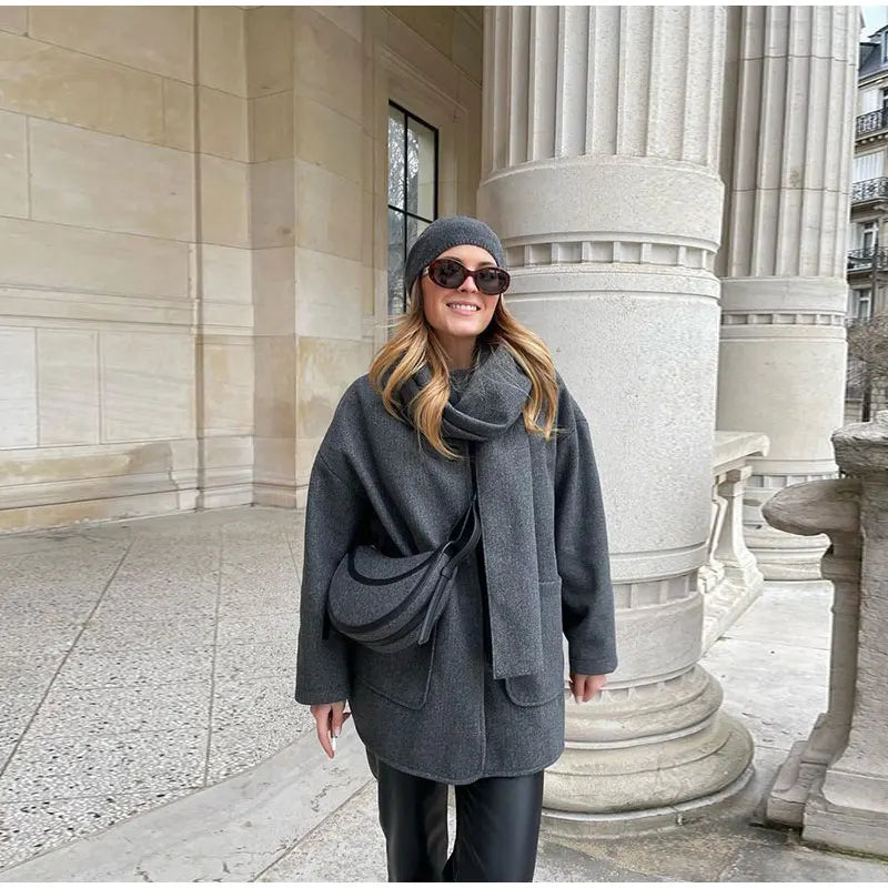 Elara Luxe Oversized Wool Coat - Ultimate Comfort
