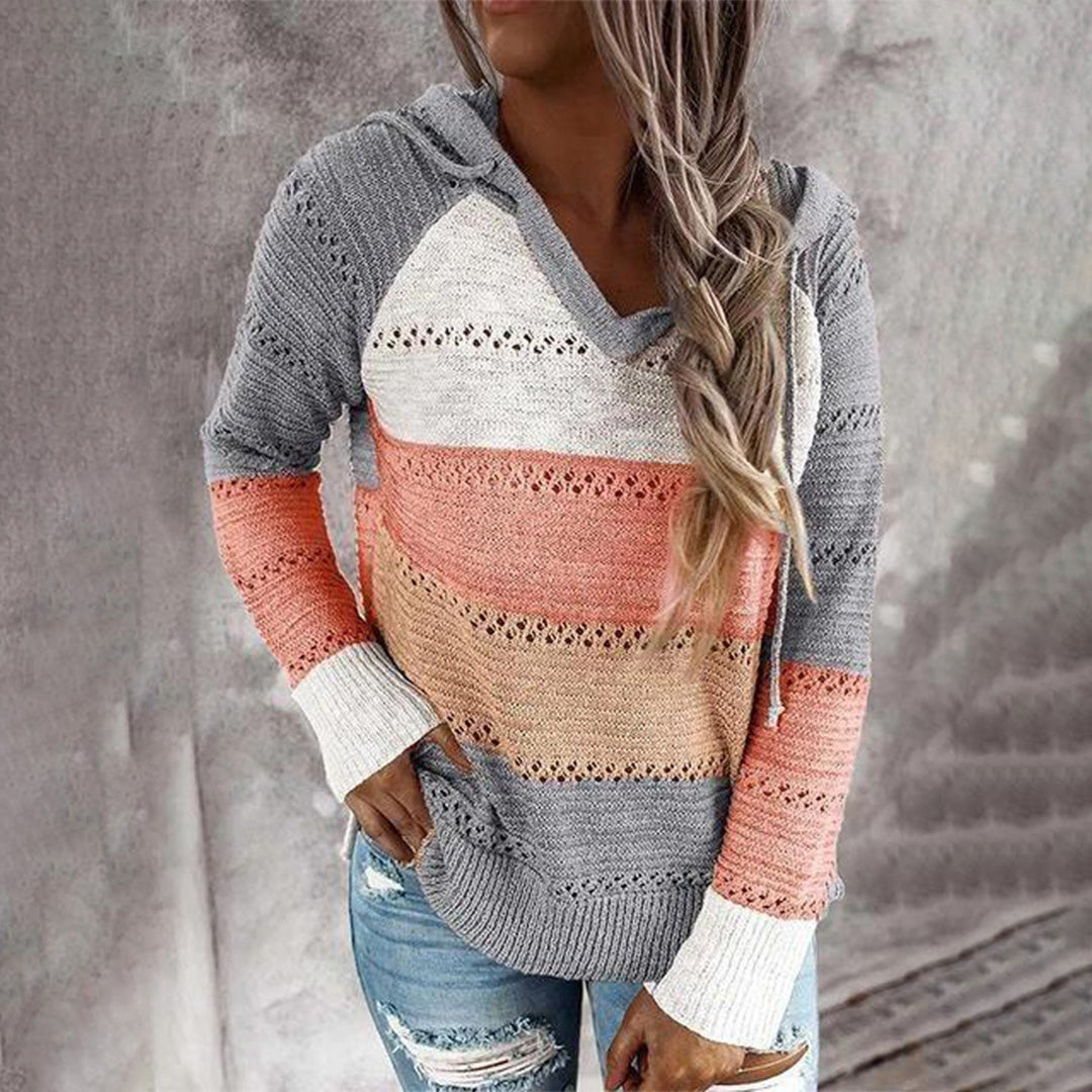 BEAU - Damski Sweter z V-kształtnym Dekoltem