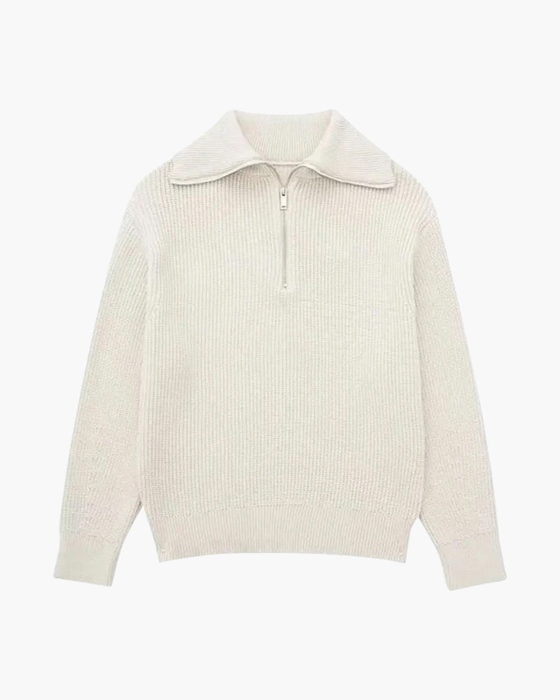 Sweter w Paski z Zippem