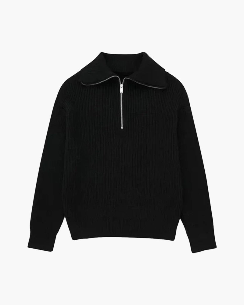 Sweter w Paski z Zippem