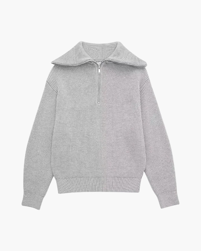 Sweter w Paski z Zippem