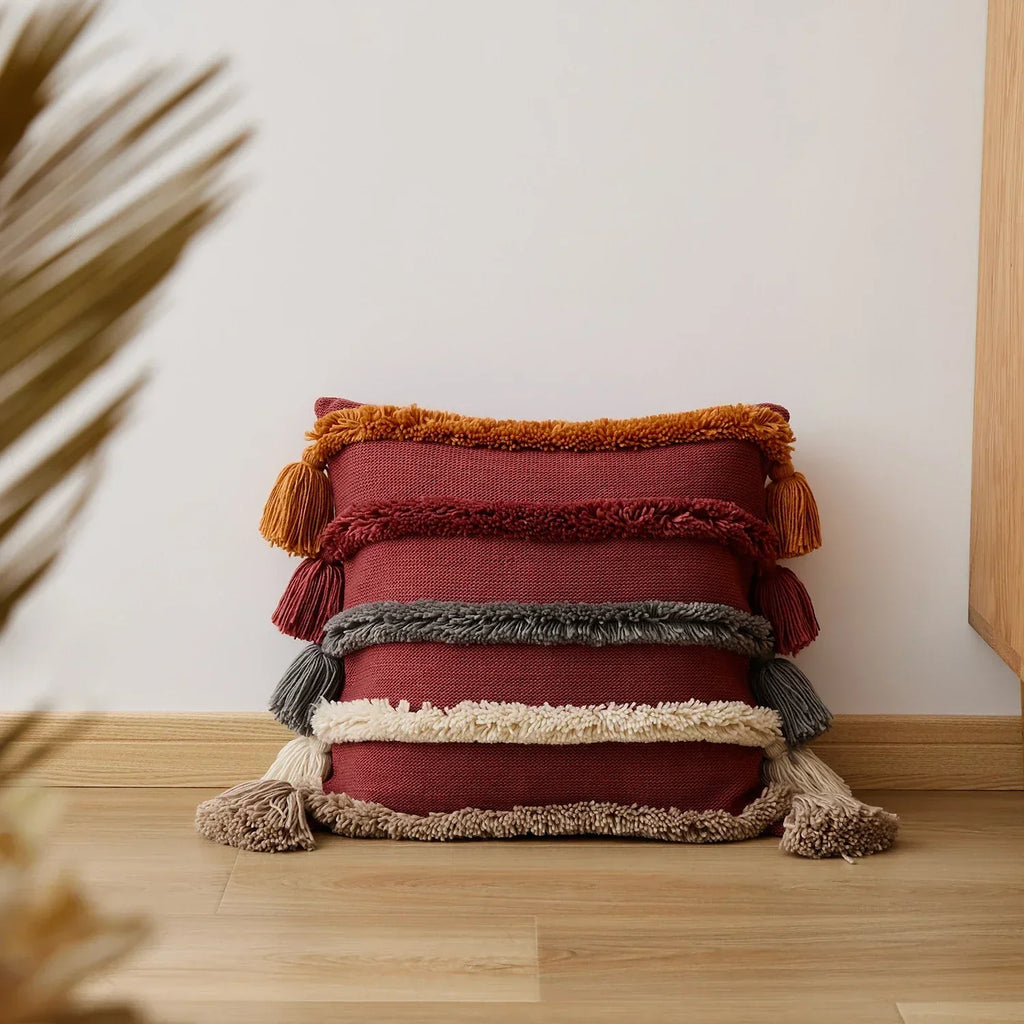 Elegancka Poszewka Boho z Prążkowanym Deseniem