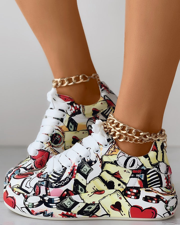 Mila | Kobiece Sneakersy w Stylu Graffiti