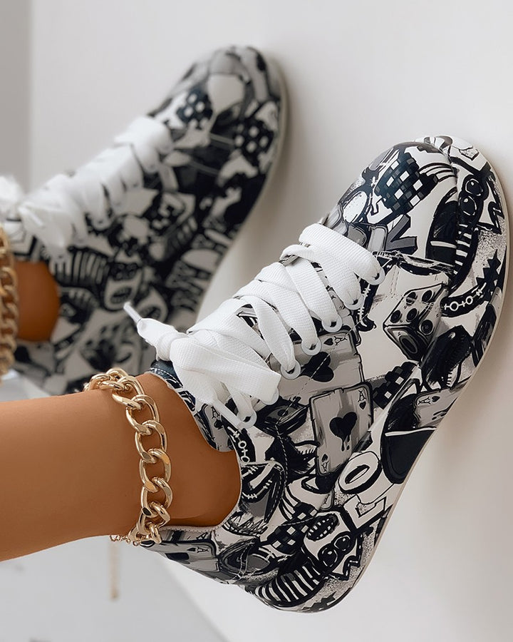 Mila | Kobiece Sneakersy w Stylu Graffiti