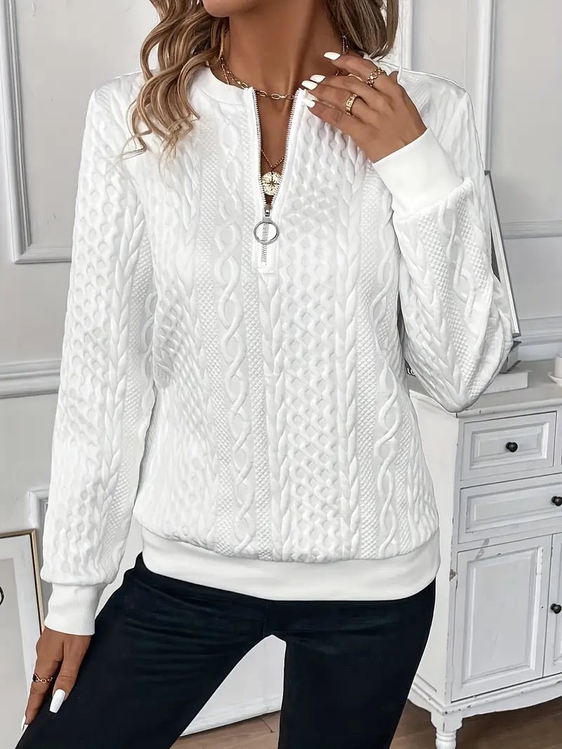 TAMARA - Elegancki Sweter Damski z Pół-Zipem