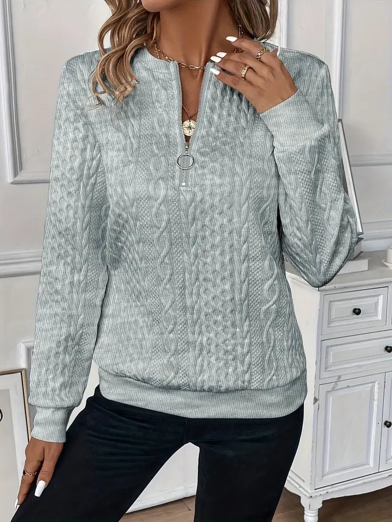 TAMARA - Elegancki Sweter Damski z Pół-Zipem