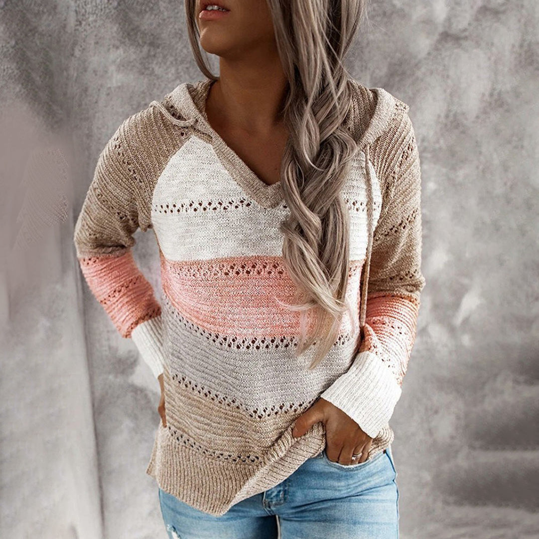 BEAU - Damski Sweter z V-kształtnym Dekoltem