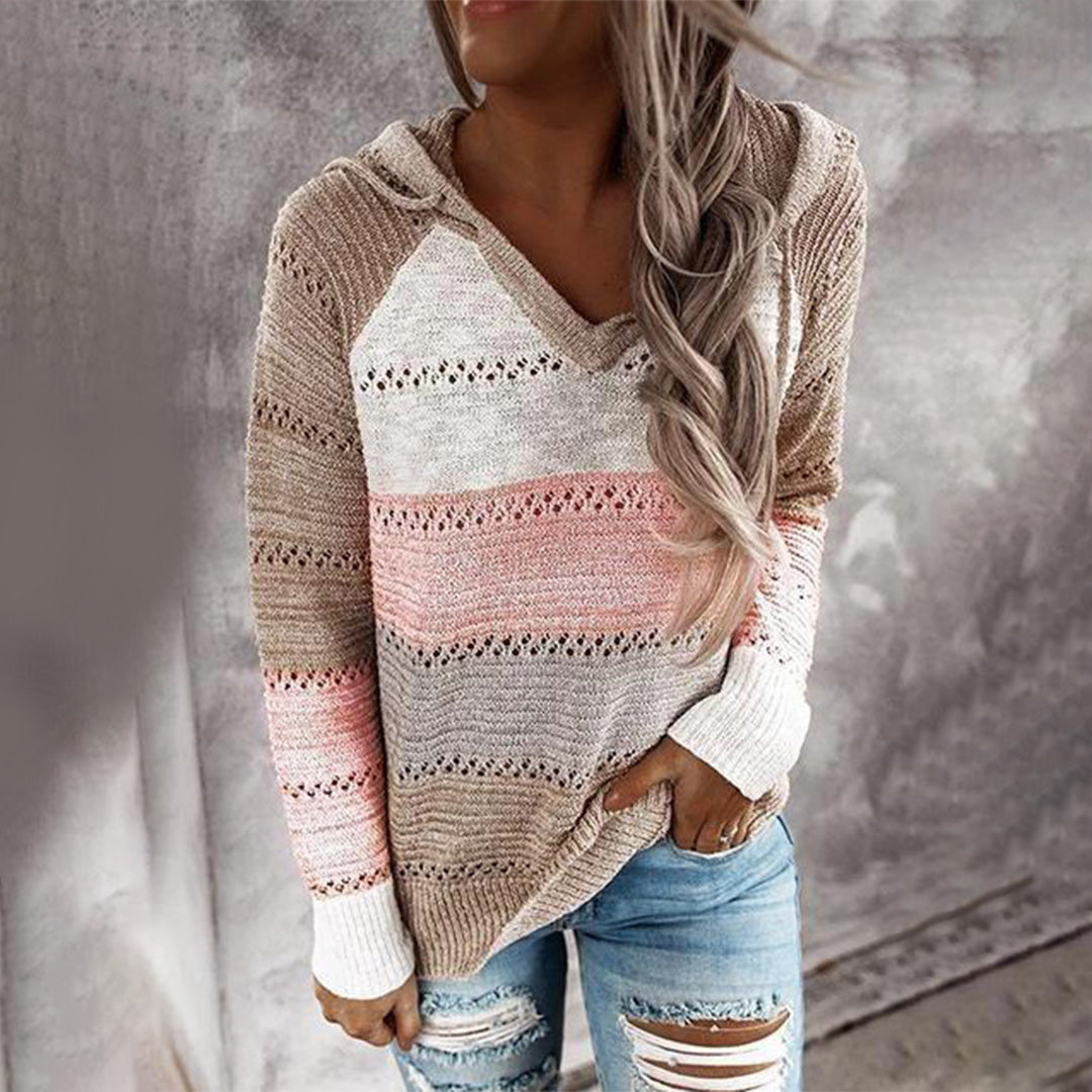 BEAU - Damski Sweter z V-kształtnym Dekoltem