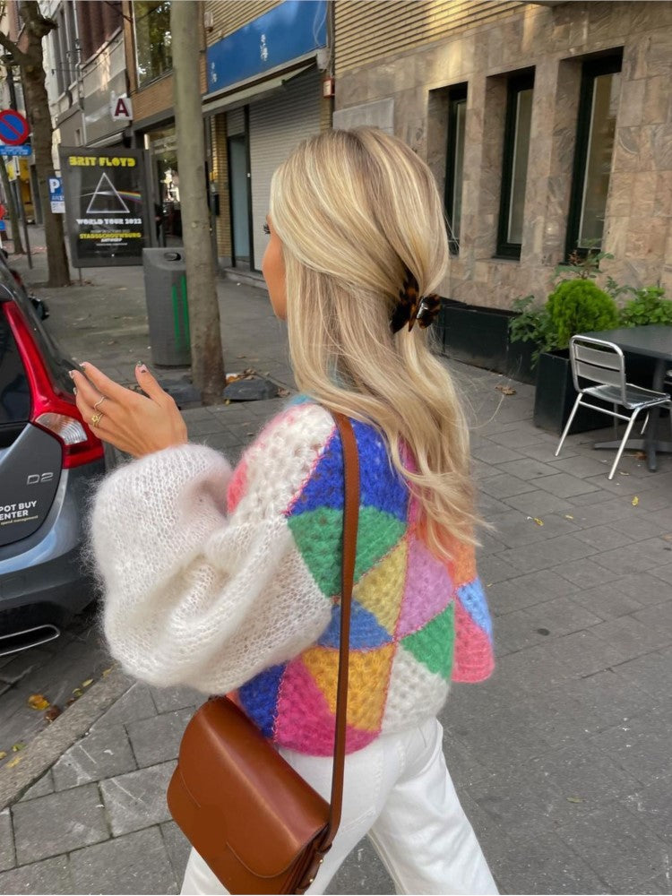Lotte | Kardigan w kolorowy patchwork