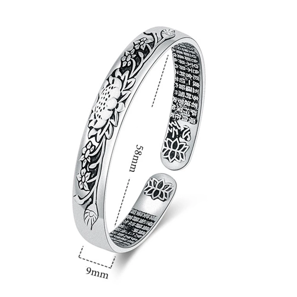 Silver Lotus Serenity Bracelet