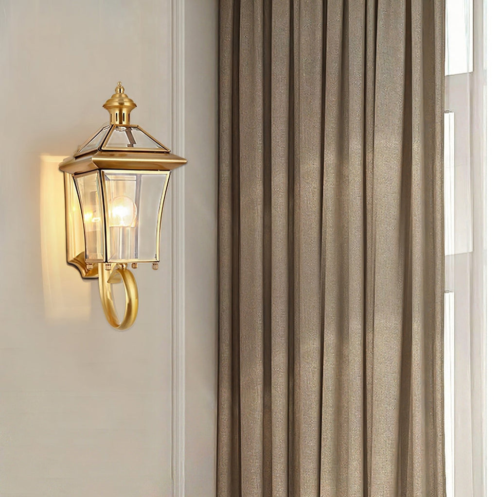 Olivara - Retro Mosiężna Lampa Ścienna do Użytku Zewnętrznego