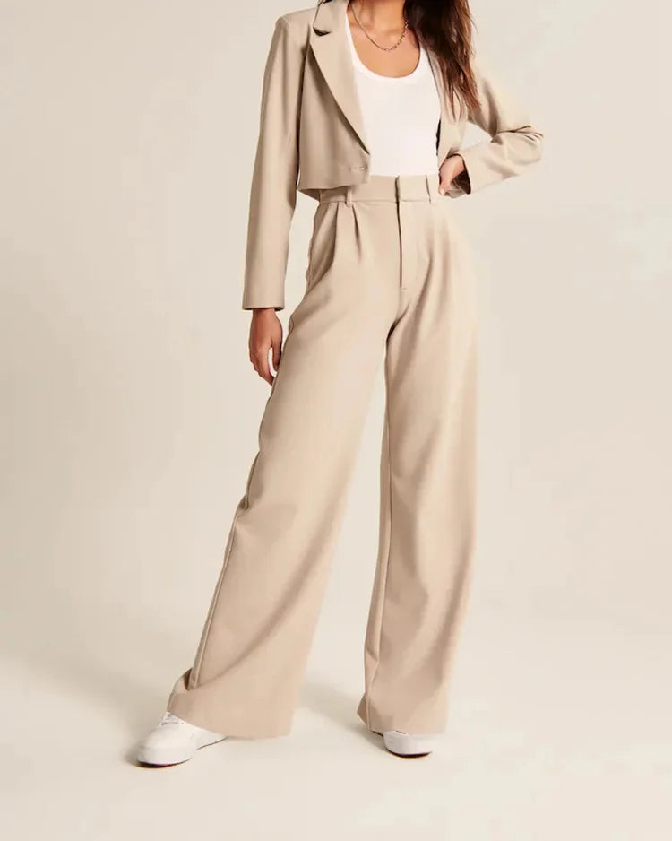CLAIRE | Eleganckie spodnie damskie z wysokim stanem