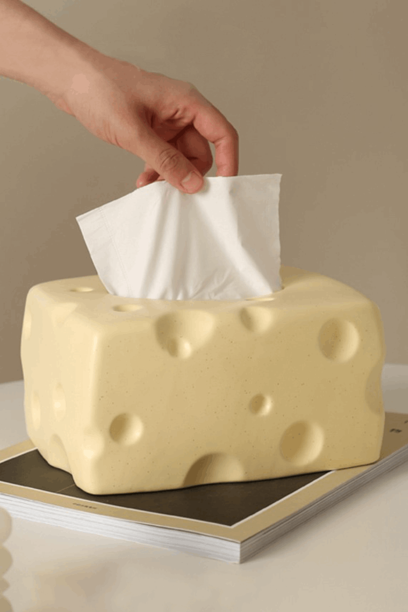 3D Serowy Uchwyt na Chusteczki Higieniczne – Idealny dla Kreatywnych