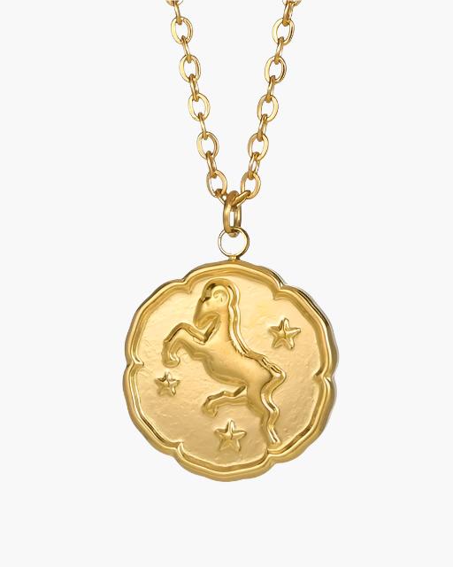 Złoty Naszyjnik z Motywem Zodiaku