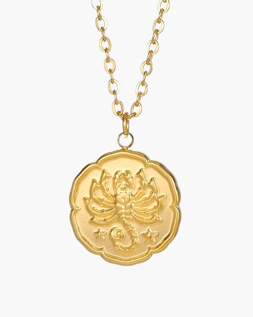 Złoty Naszyjnik z Motywem Zodiaku