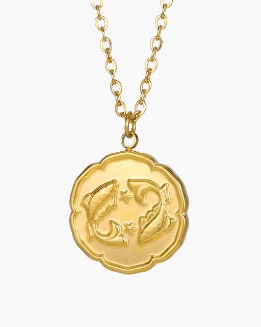 Złoty Naszyjnik z Motywem Zodiaku
