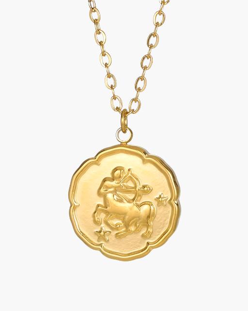 Złoty Naszyjnik z Motywem Zodiaku