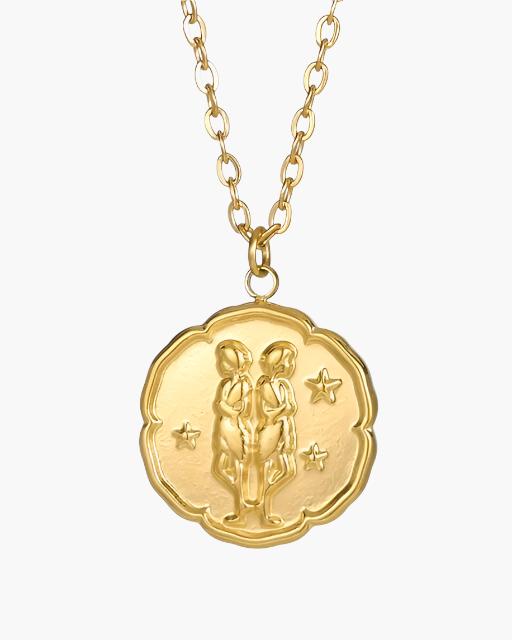 Złoty Naszyjnik z Motywem Zodiaku