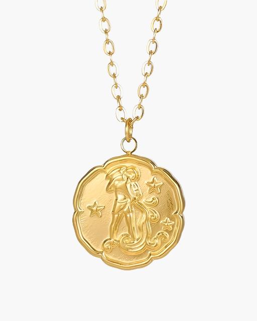 Złoty Naszyjnik z Motywem Zodiaku