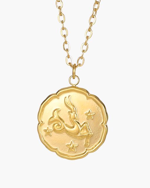 Złoty Naszyjnik z Motywem Zodiaku
