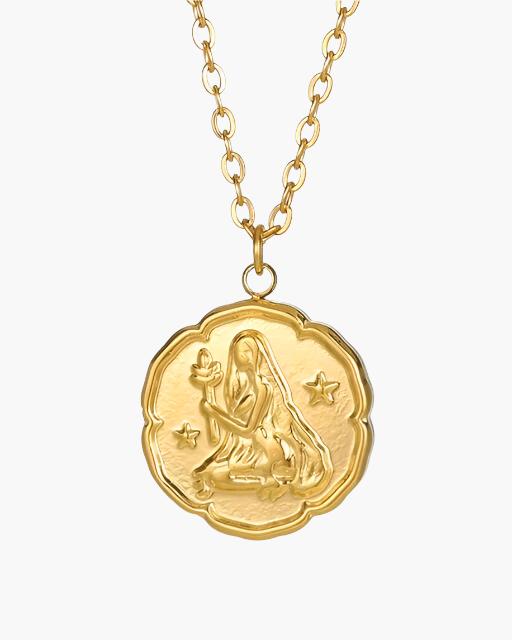Złoty Naszyjnik z Motywem Zodiaku