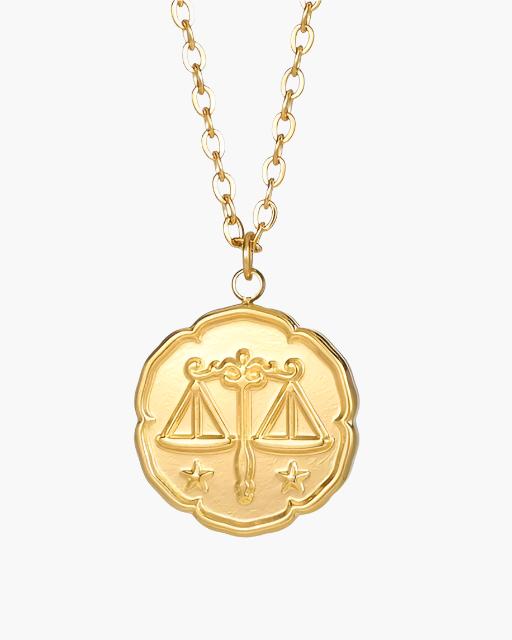 Złoty Naszyjnik z Motywem Zodiaku