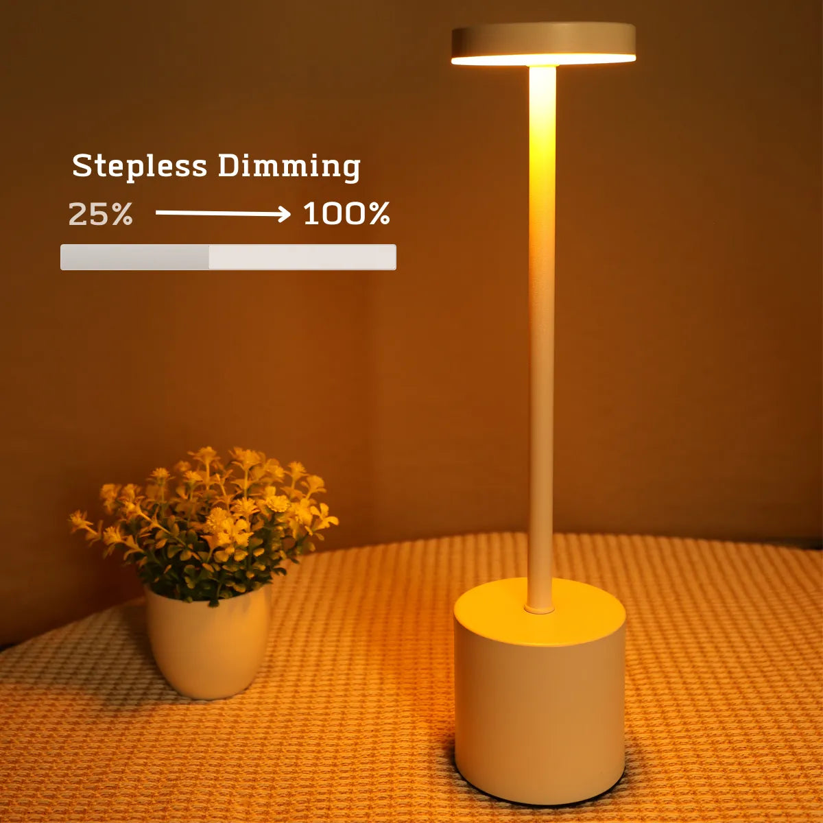 Bezprzewodowa metalowa lampa LED do użytku na stole - LumiMetal
