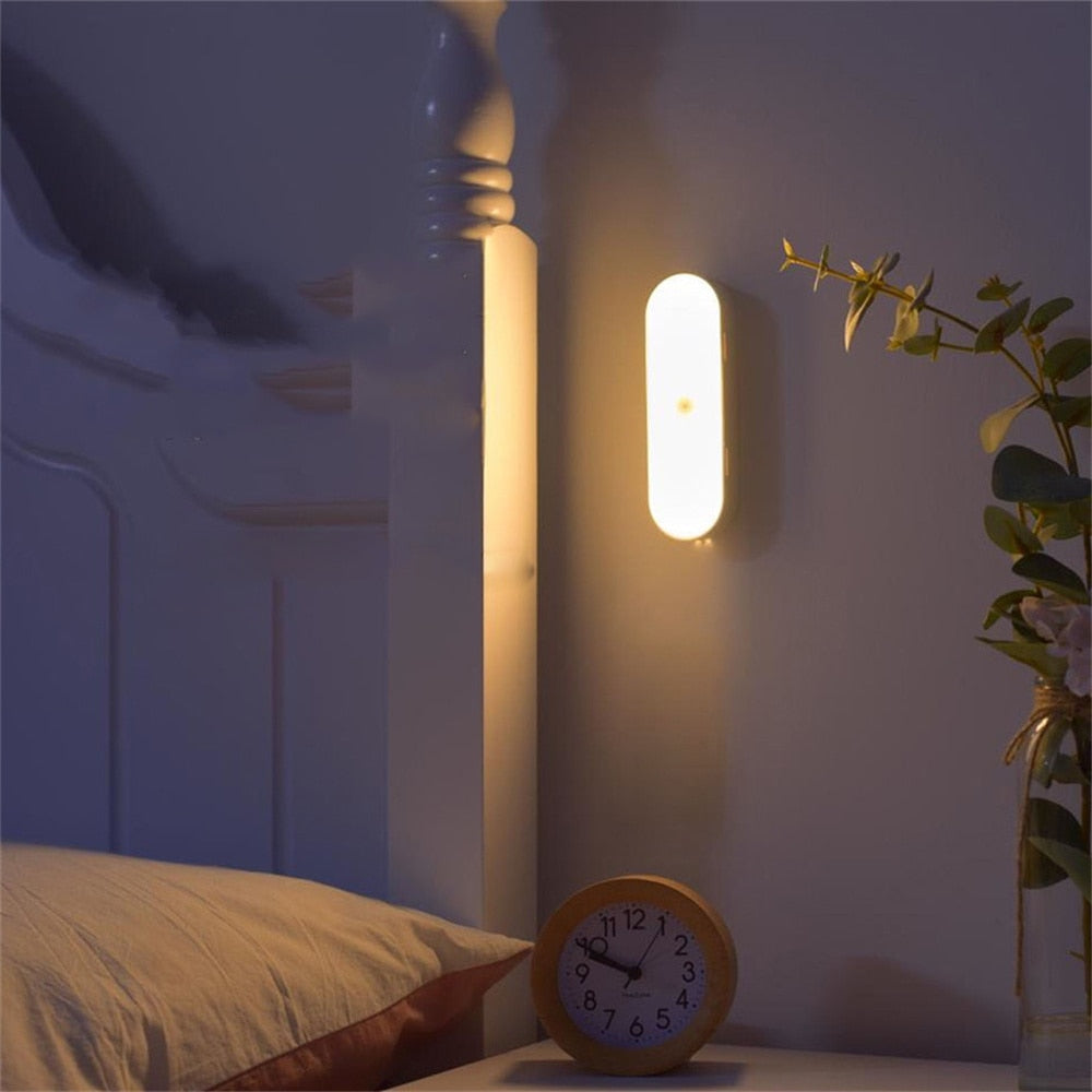 USB-ładowana lampa ścienna z czujnikiem ruchu – BrightSense