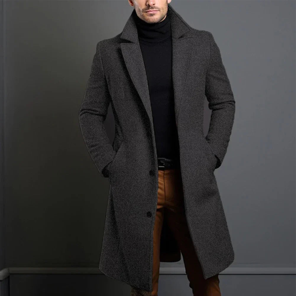 TOM - Męski klasyczny płaszcz o slim fit
