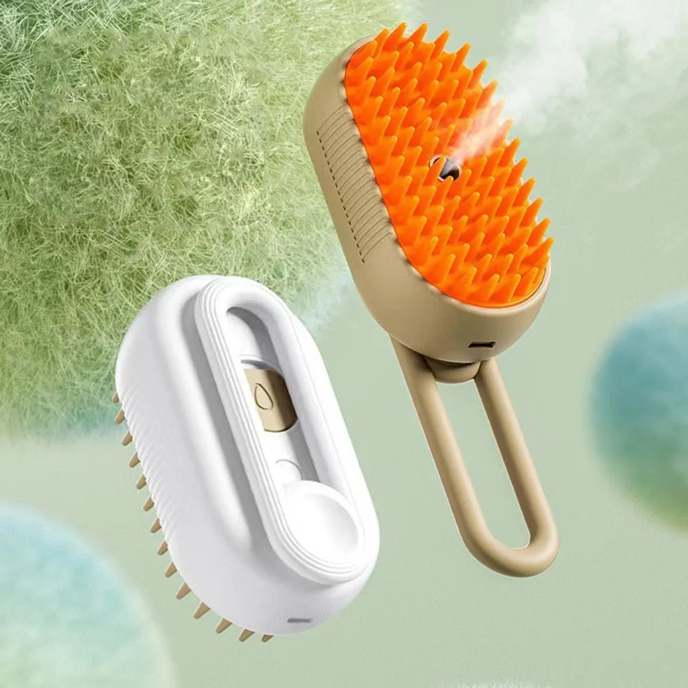 GroomGlow | Elektryczna Parowa Szczotka do Pielęgnacji Zwierząt