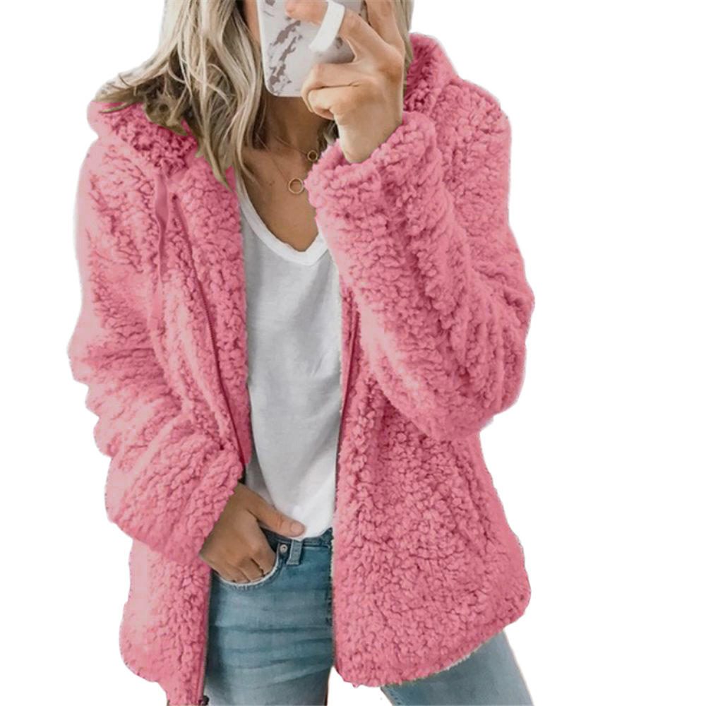 W&W Moda Damska | Elegancki Płaszcz z Pluszowego Fleece: Miękki Płaszcz z Kieszeniami i Zapięciem na Zamek
