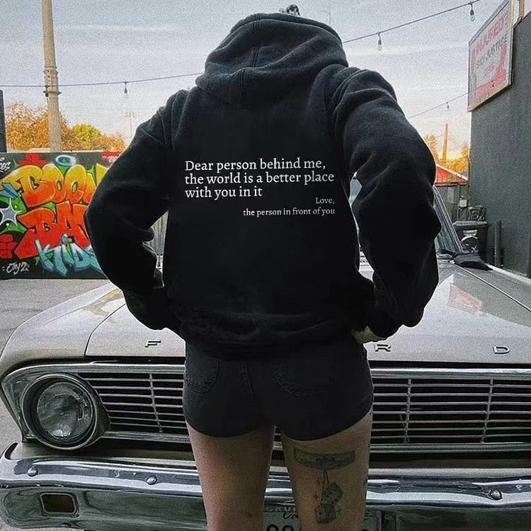 Anioł - Unisex Hoodie 'Kochana Osoba Za Mną'