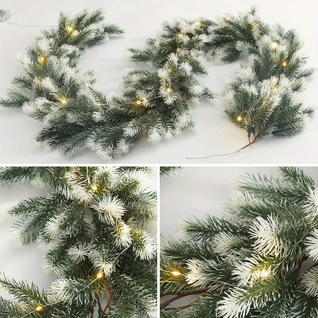 Sztuczny wieniec sosnowy z LED-owym oświetleniem