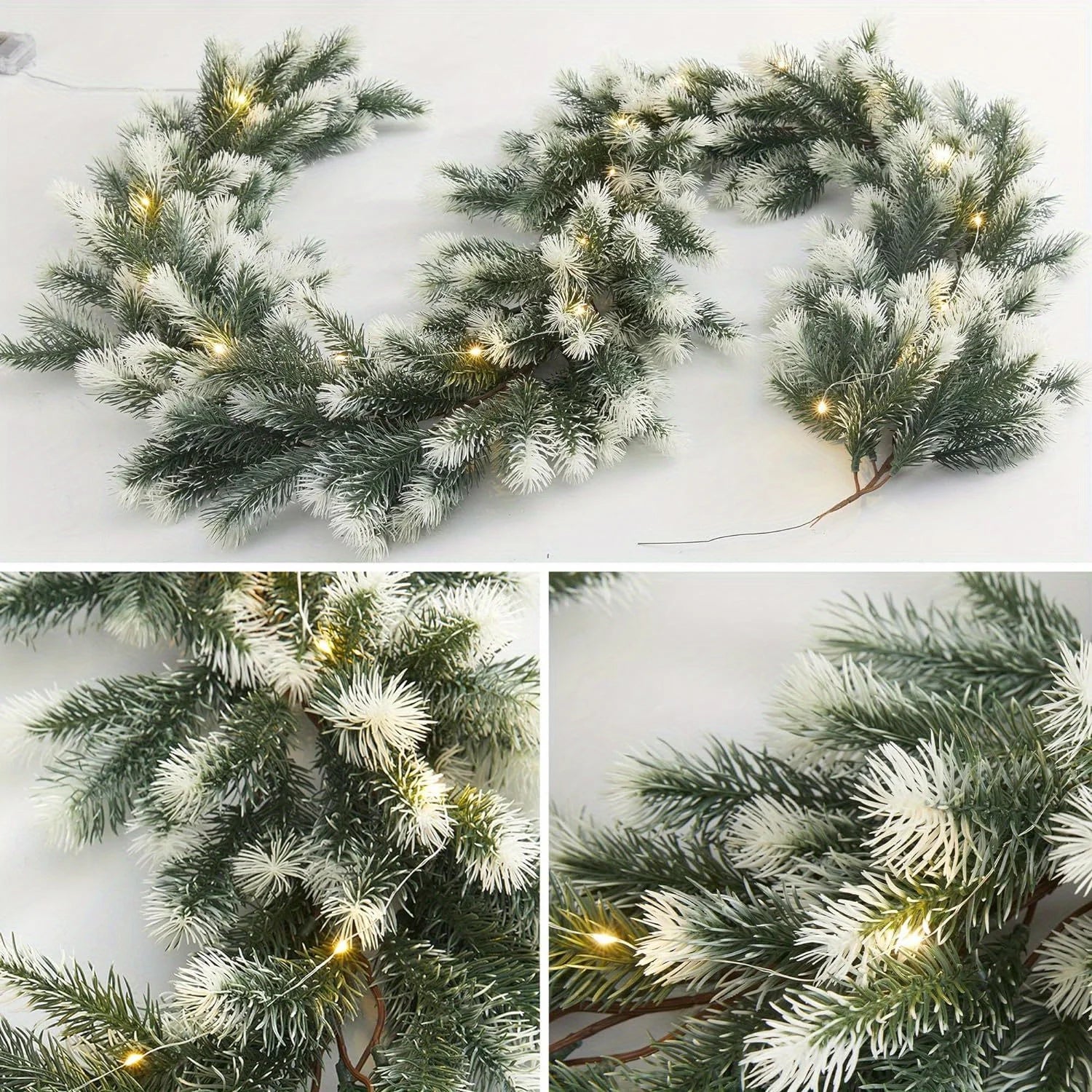 Sztuczny wieniec sosnowy z LED-owym oświetleniem
