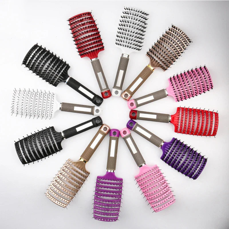 Grzebień CurlCare - Szczotka do Stylizacji i Masażu z Włosia i Nylonu