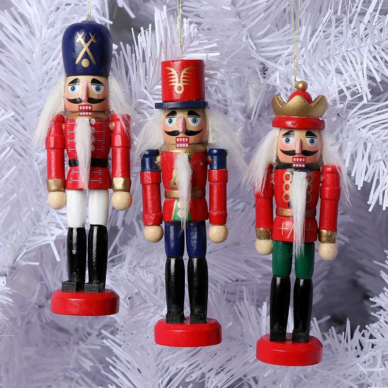 HoutPracht | Zestaw 6 Mini Ornamentów w Kształcie Dziadków do Orzechów
