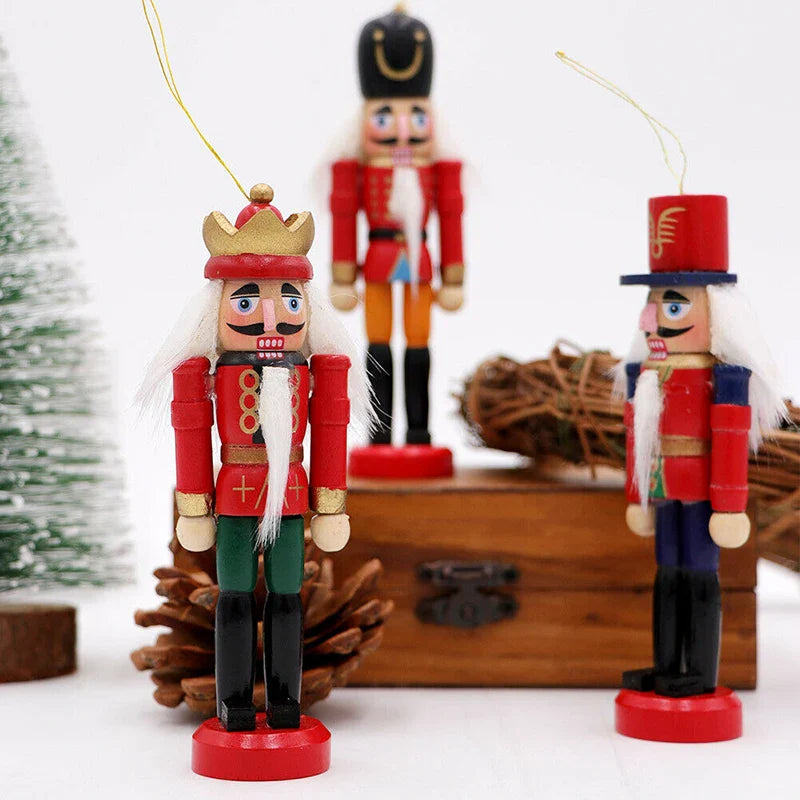 HoutPracht | Zestaw 6 Mini Ornamentów w Kształcie Dziadków do Orzechów