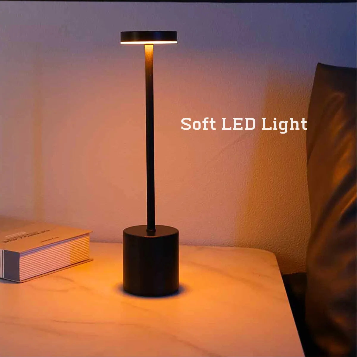 Bezprzewodowa metalowa lampa LED do użytku na stole - LumiMetal