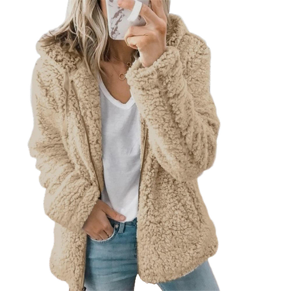 W&W Moda Damska | Elegancki Płaszcz z Pluszowego Fleece: Miękki Płaszcz z Kieszeniami i Zapięciem na Zamek