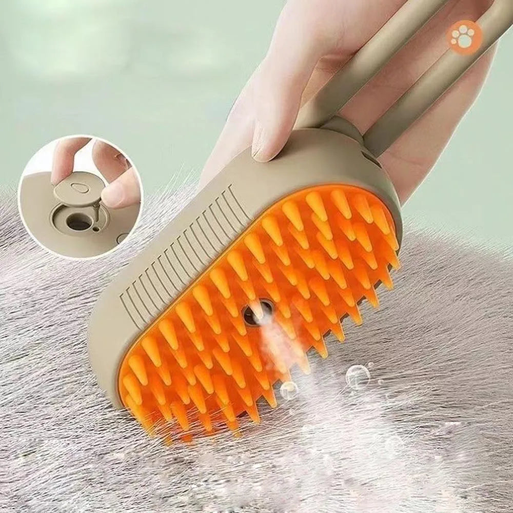 GroomGlow | Elektryczna Parowa Szczotka do Pielęgnacji Zwierząt