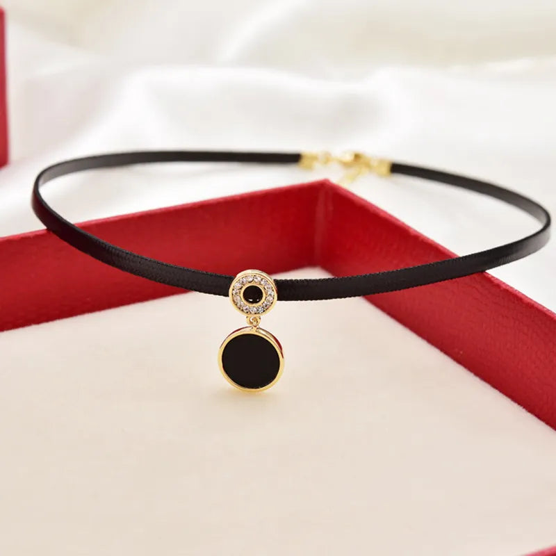 Geometric Necklace with Crystals