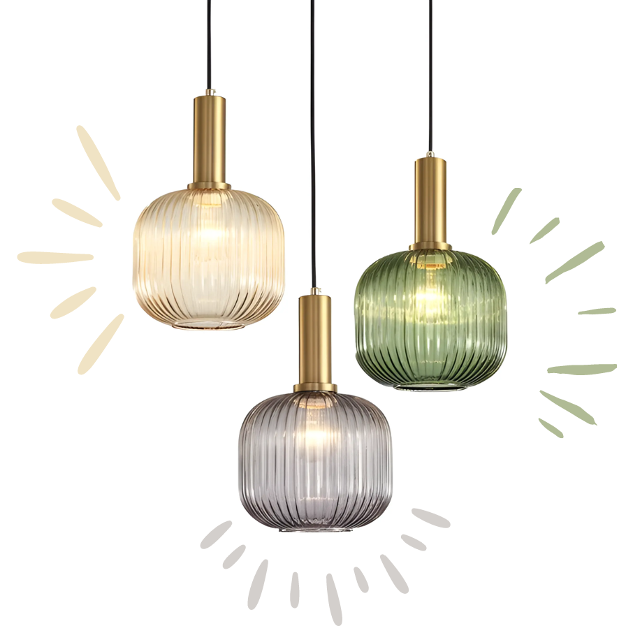 ColorVibe Retro Szklana Wisząca Lampa