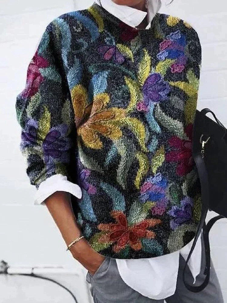DALIVA - Elegancki Sweter Damski w Wzór Lamparta