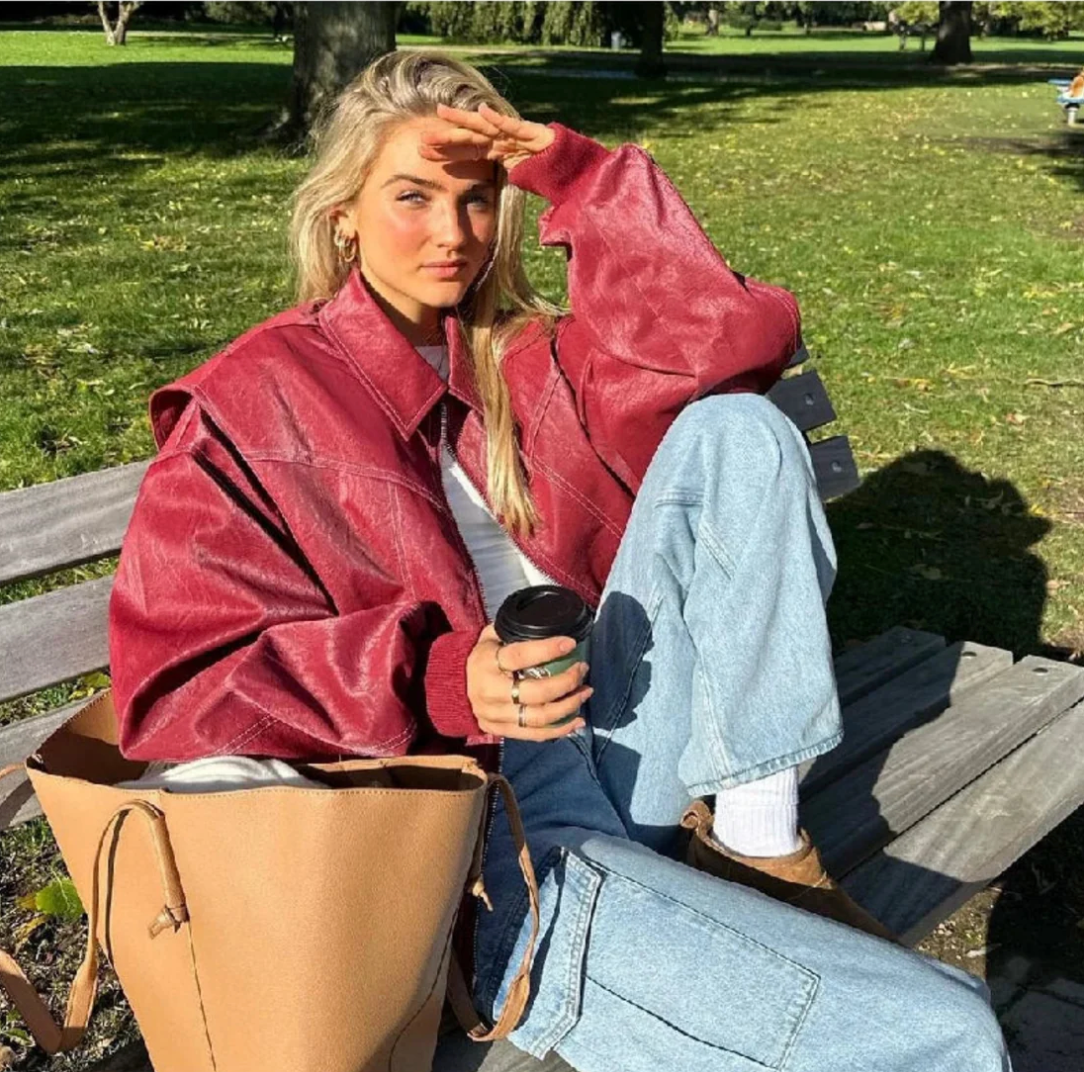Kurtka skórzana damska | Oversize