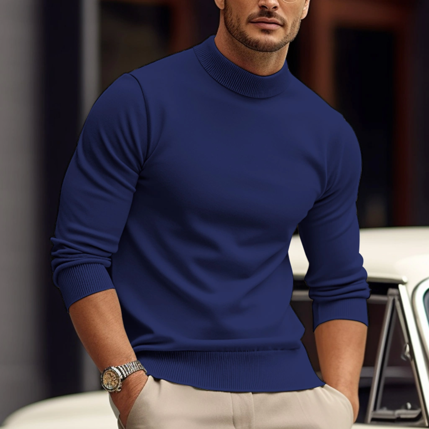 VICTOR - Nowoczesny Elegancki Sweter z Wełny