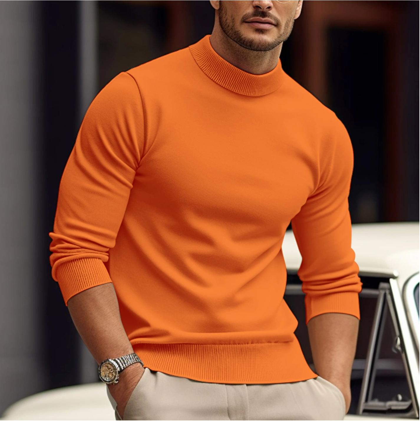 VICTOR - Nowoczesny Elegancki Sweter z Wełny