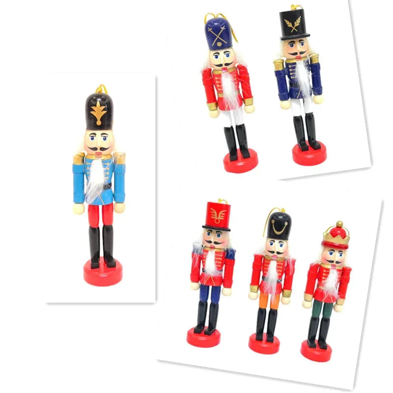 HoutPracht | Zestaw 6 Mini Ornamentów w Kształcie Dziadków do Orzechów